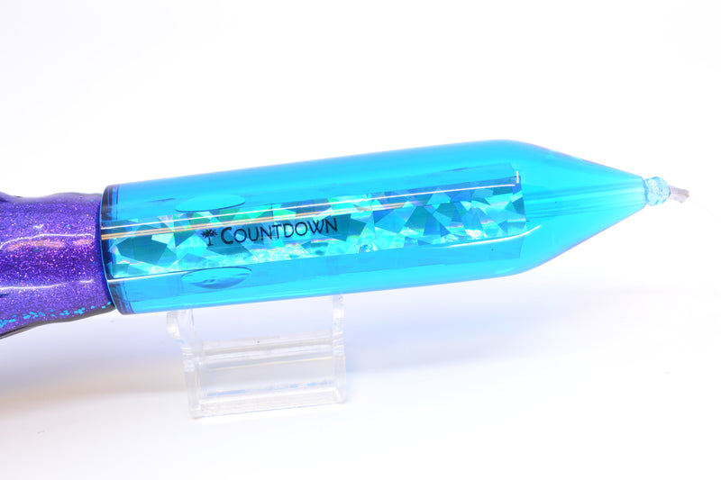 Palmetto Lures Ice Blue Rainbow Flake Countdown 12" 18oz Skirted Black-Purple/Blue