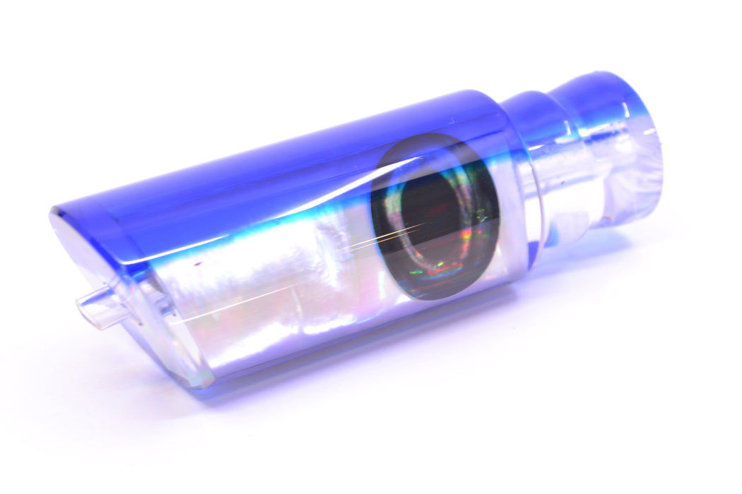 Moyes Lures White MOP Blue Back Taxi Eyes Small Pipe Bomb 9" 2oz