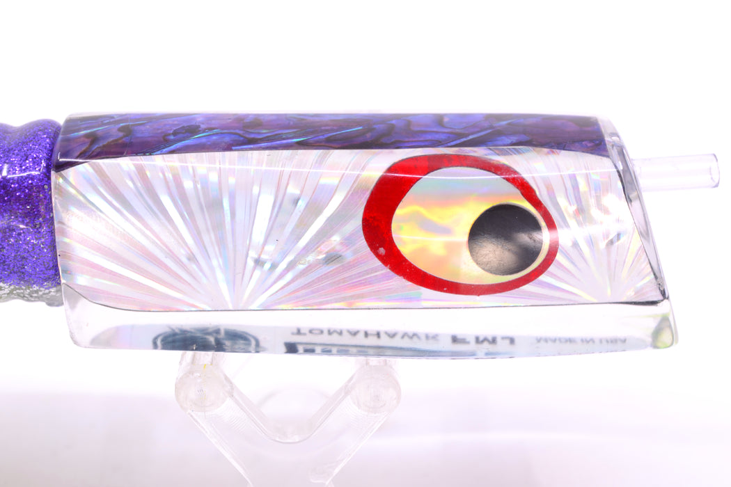 Marlinstar Silver Starburst-Purple Paua Lead Medium Tomahawk FMJ 9"+ 11.4oz Skirted GZE