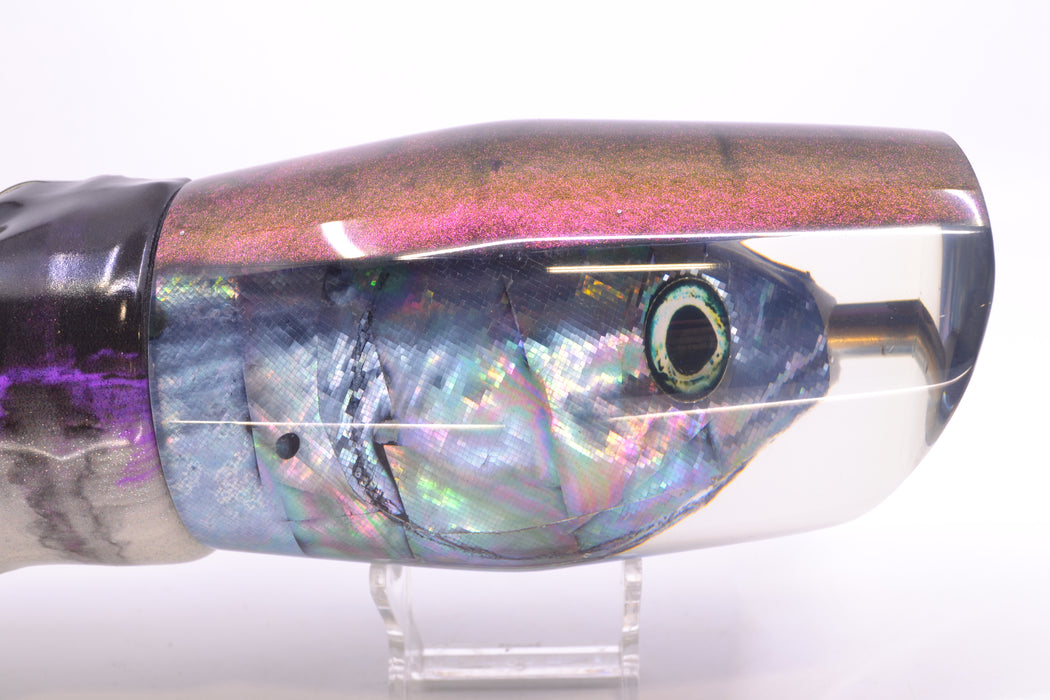Ali'i Kai Lures Blue-Purple Abalone Shell Purple Back Fish Head Torta Teaser 34oz FT Vinyl