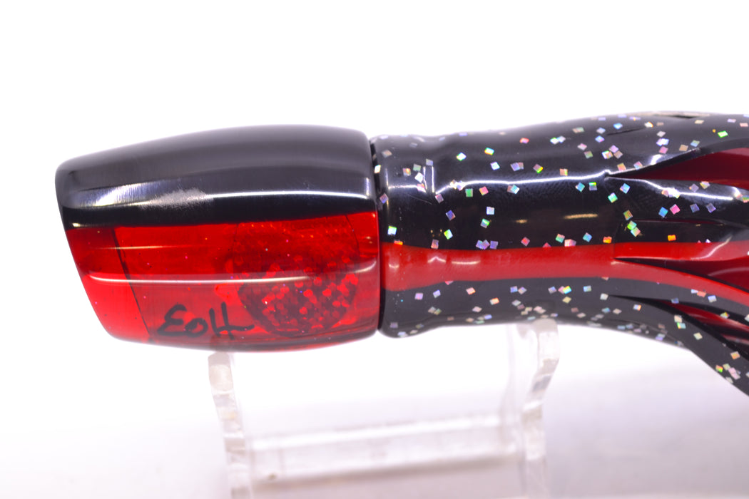 Marlin Magic Red MOP Black Back Red Eyes Small Ruckus 9" 5oz Skirted Black/Red GZE