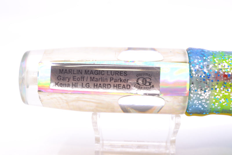 Marlin Magic White Awabi Taxi Eyes Large Hard Head 12" 7oz Skirted Blue-Silver