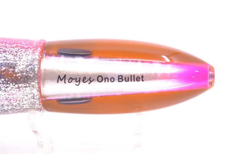 Moyes Lures Silver Aurora Black-Pink Back Keeled Medium Ono Bullet 9" 8.7oz Skirted