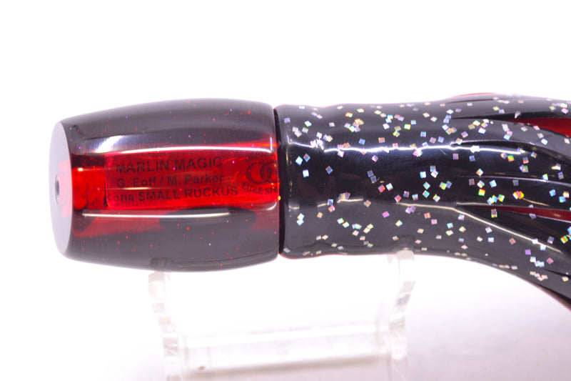 Marlin Magic Red MOP Black Back Red Eyes Small Ruckus 9" 5oz Skirted Black/Red