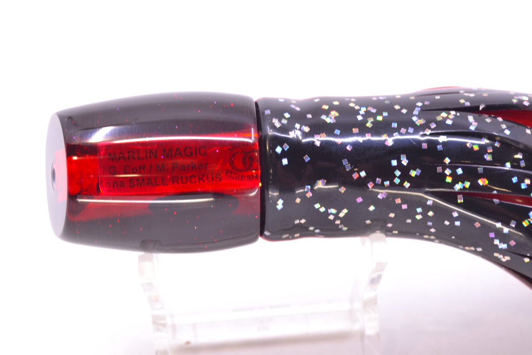 Marlin Magic Red MOP Black Back Red Eyes Small Ruckus 9" 5oz Skirted Black/Red GZE