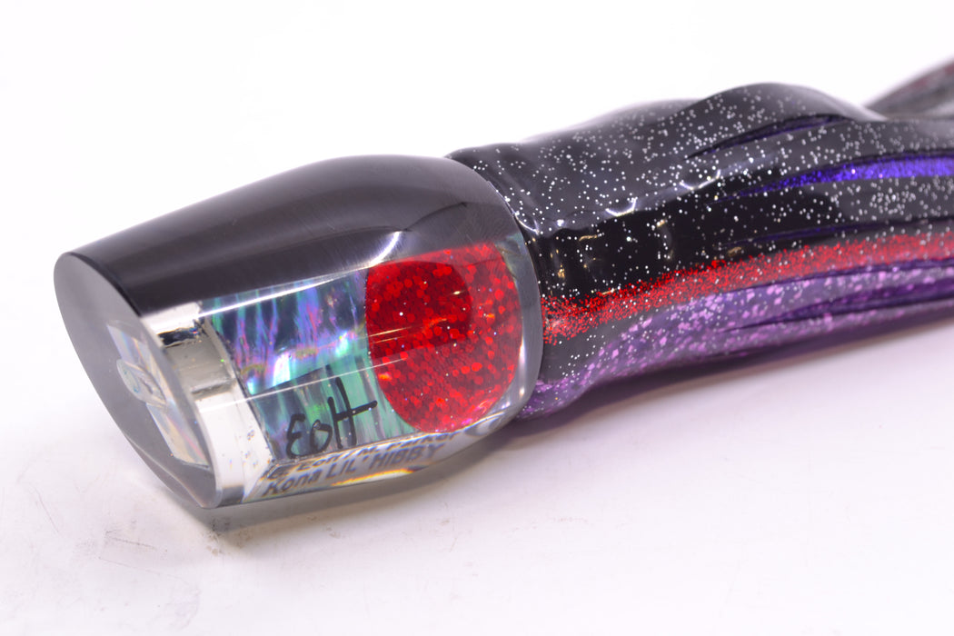 Marlin Magic Lures Blue-Purple Abalone Black Back Red Eyes Baby Ruckus 10" 6.5oz Skirted