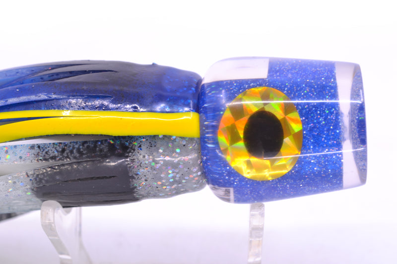 Azores Lures Blue Glittered Pearl Black-Gold Eyes Tuna Feast 9" 3oz Skirted