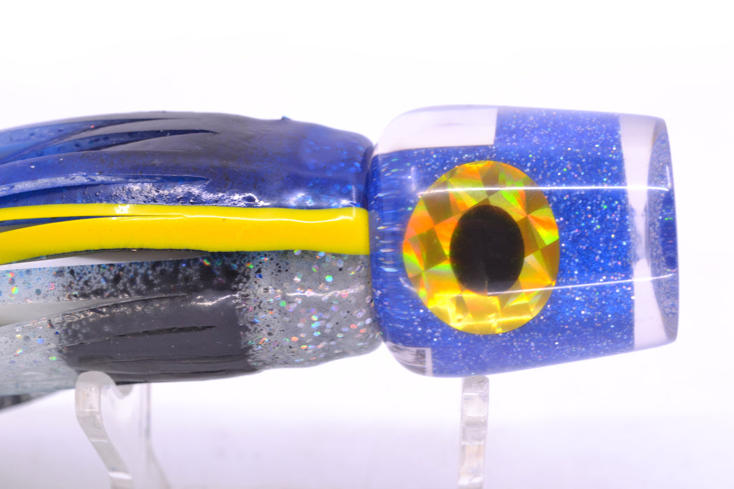 Azores Lures Blue Glittered Pearl Black-Gold Eyes Tuna Feast 9" 3oz Skirted