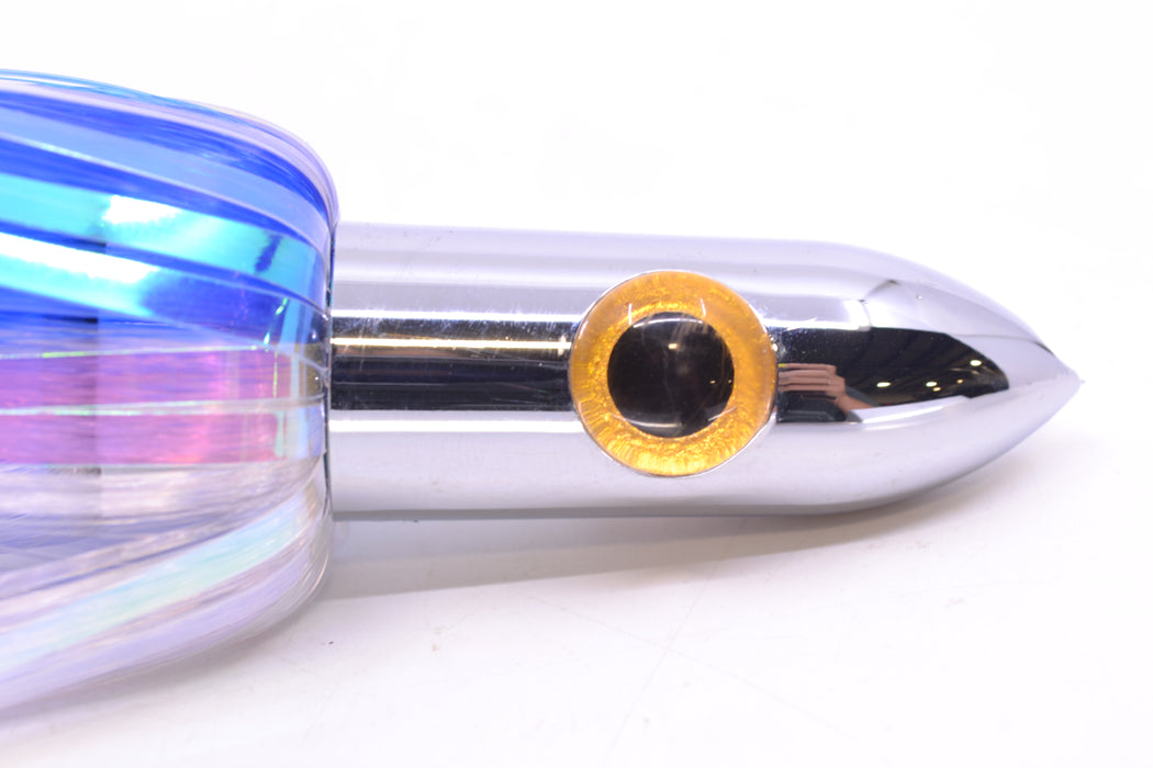 Iland Lures Blue-"Marlin" Flash Hair Chrome Head "Hawaiian Eye" Ilander 8.5" 2.5oz IL400F-BL/MAR