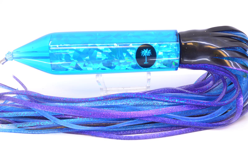 Palmetto Lures Ice Blue Rainbow Flake Countdown 12" 18oz Skirted Black-Purple/Blue