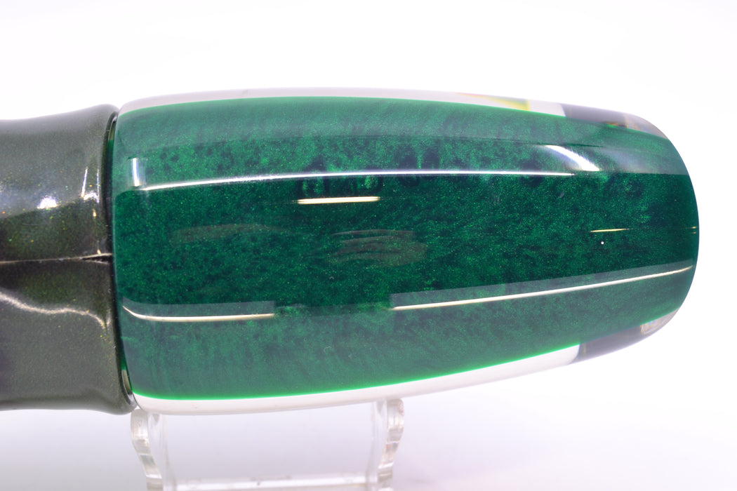 Koya Lures Green Pearl Green Back Red Eyes Large Poi Dog 16" 14.5oz FT Vinyl Green Tiger