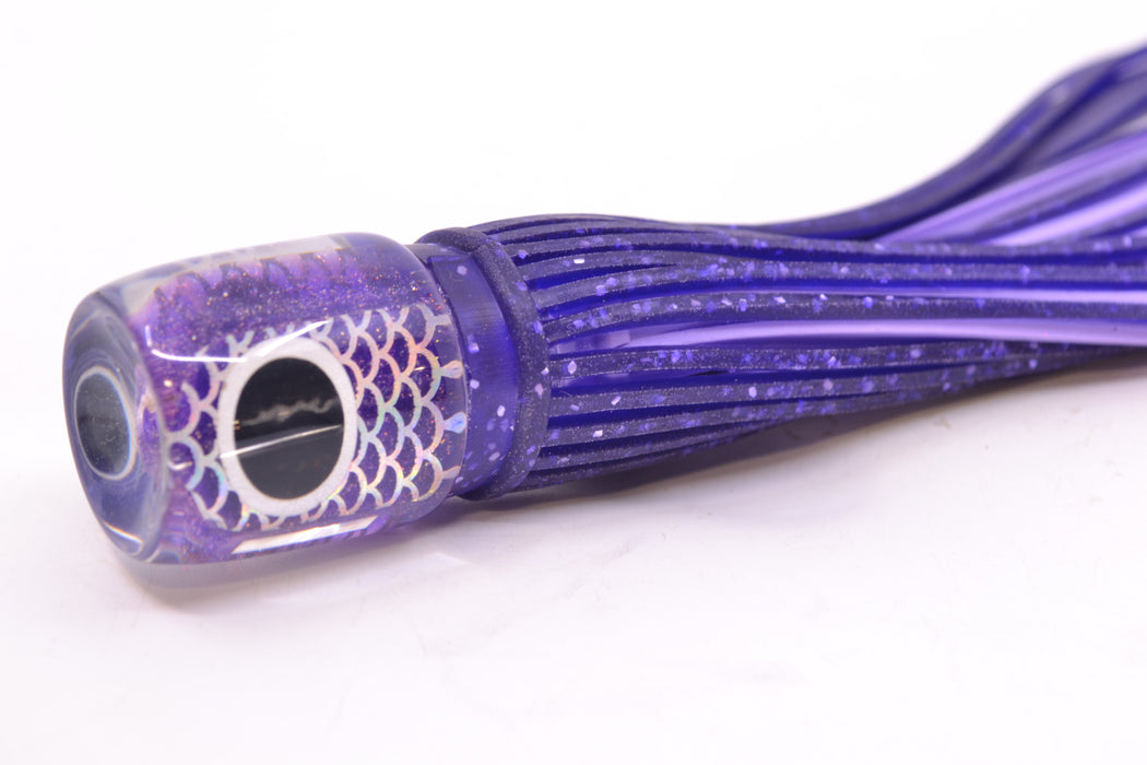 Amaral Lures Purple Pearl Rainbow Scale Black-Silver Eyes Urutu 8" 1.6oz Purple/Lavender