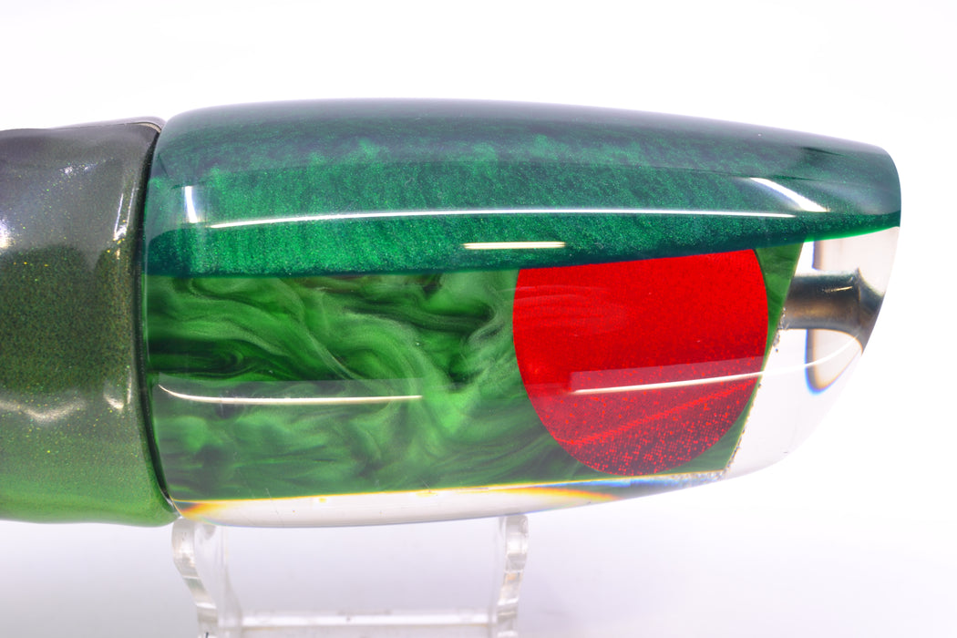 Koya Lures Green Pearl Green Back Red Eyes Large Poi Dog 16" 14.5oz FT Vinyl Green Tiger