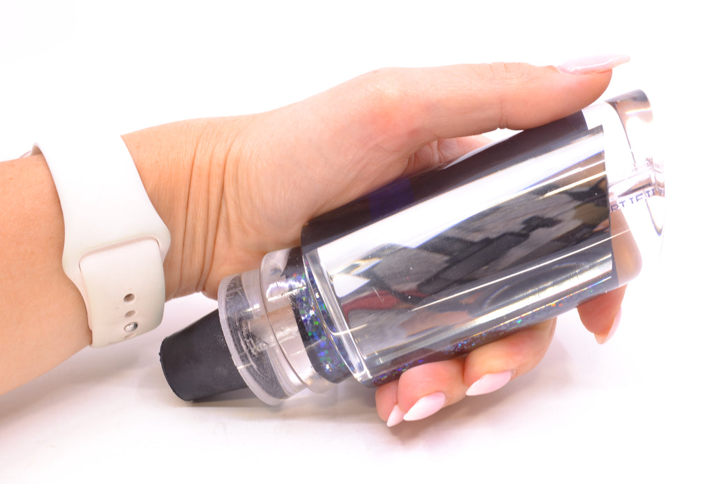 Aloha Lures Clear Mirrored Black-Blue Back No Eyes Smash Bait 14" 9.5oz GZE