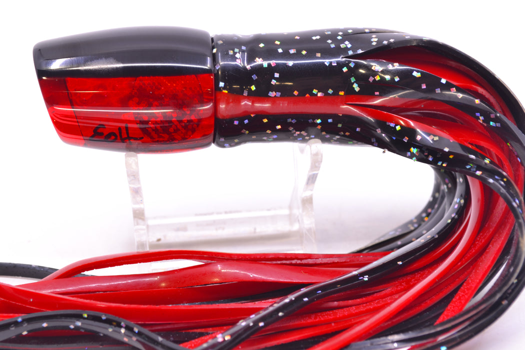 Marlin Magic Red MOP Black Back Red Eyes Small Ruckus 9" 5oz Skirted Black/Red GZE