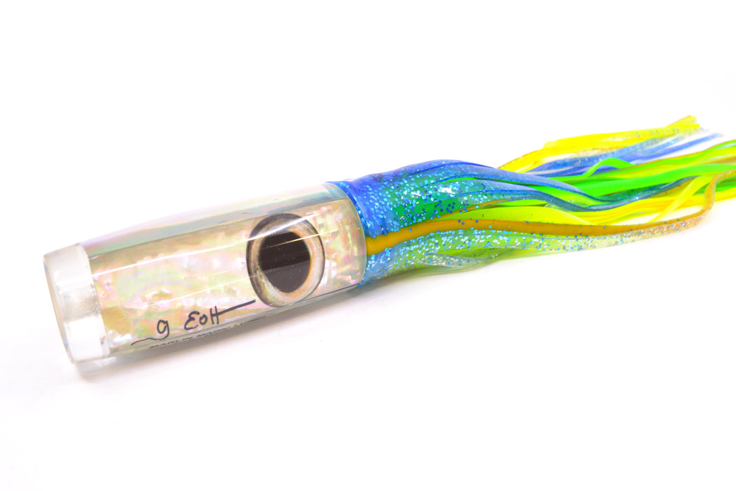 Marlin Magic White Awabi Taxi Eyes Large Hard Head 12" 7oz Skirted Blue-Silver