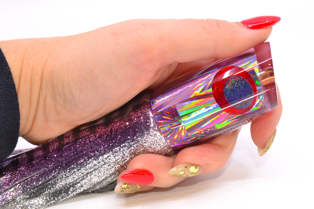 Koya Lures Purple Rainbow Starburst JP Small Lunger 10" 6oz Skirted Purple Aurora GZE