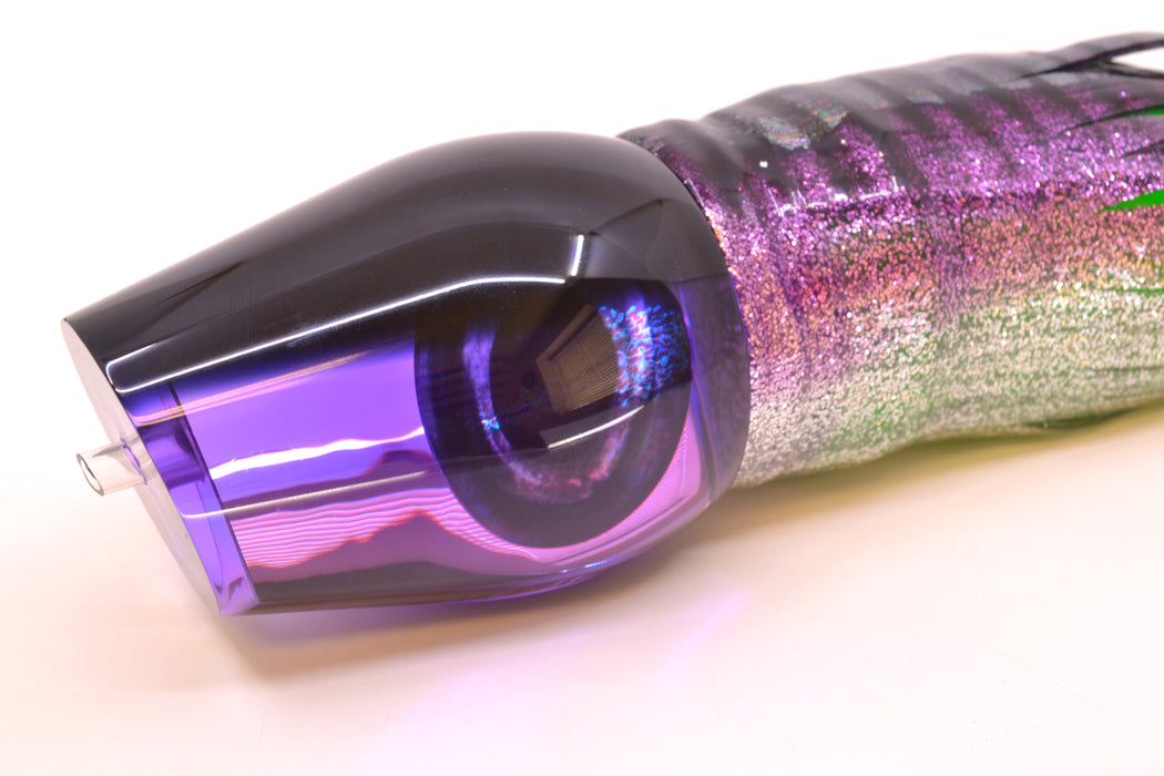 Moyes Lures Purple Mirrored Black Back XL Sumo 16" 20.5oz Skirted Purple Aurora