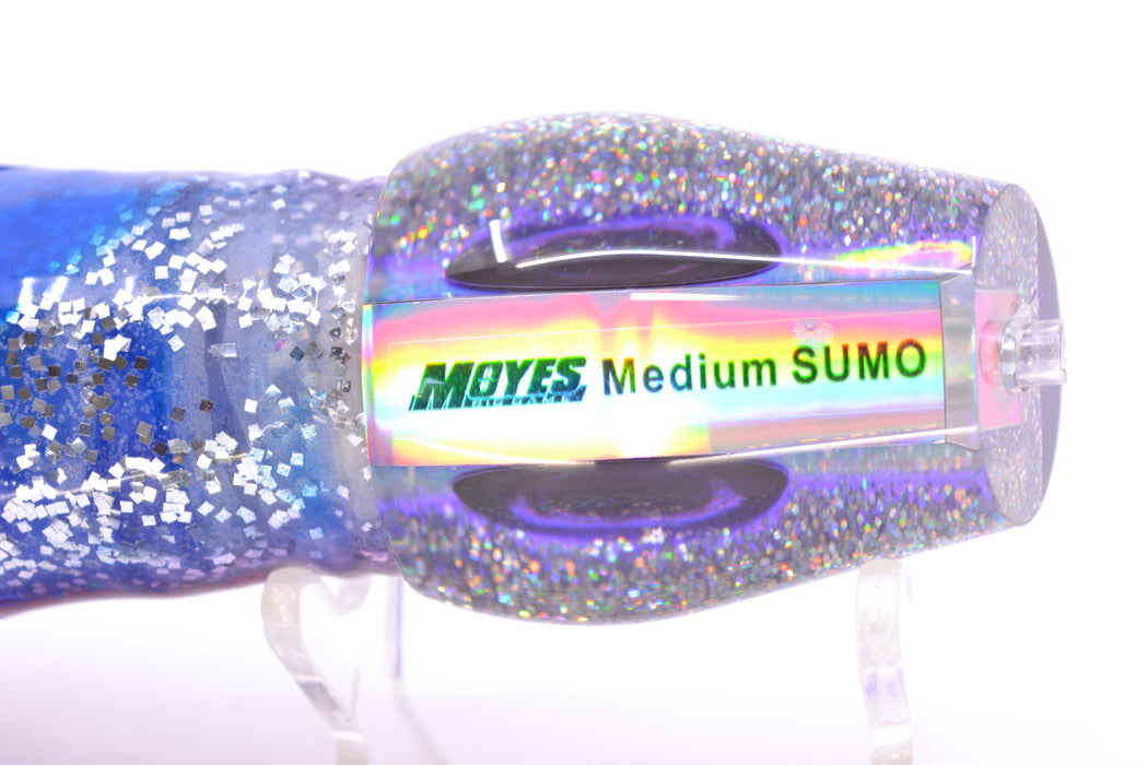 Moyes Lures Silver Rainbow Purple-Silver Back Taxi Eyes Medium Sumo 12" 6.8oz Skirted