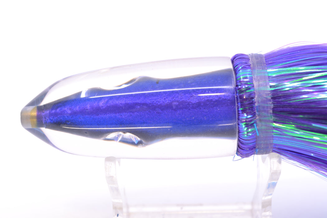 Tsutomu Lures "Hardline Aku" Fish Head Ali'i Bullet 7" 5oz Strobez Purple-Blue