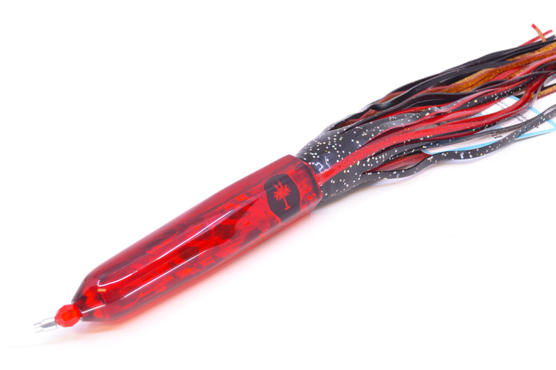 Palmetto Lures Red Rainbow Flake Hoo's Next 9" 9oz Skirted Black/Red