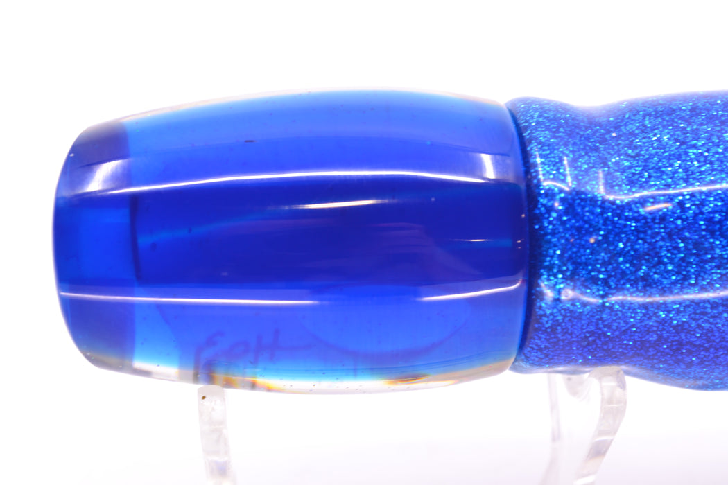 Marlin Magic Lures White Awabi Blue Back Taxi Eyes Baby Ruckus 10" 6.5oz Skirted Blue-Silver