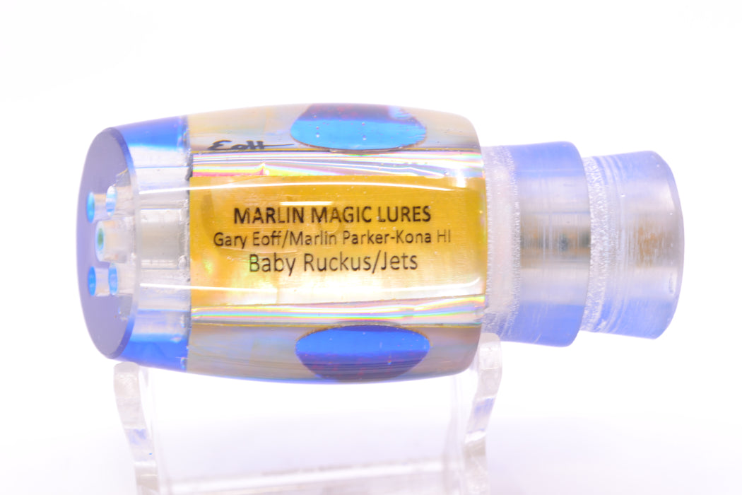 Marlin Magic Lures Golden MOP Blue Back Red Eyes 4-Hole Baby Ruckus 10" 4oz