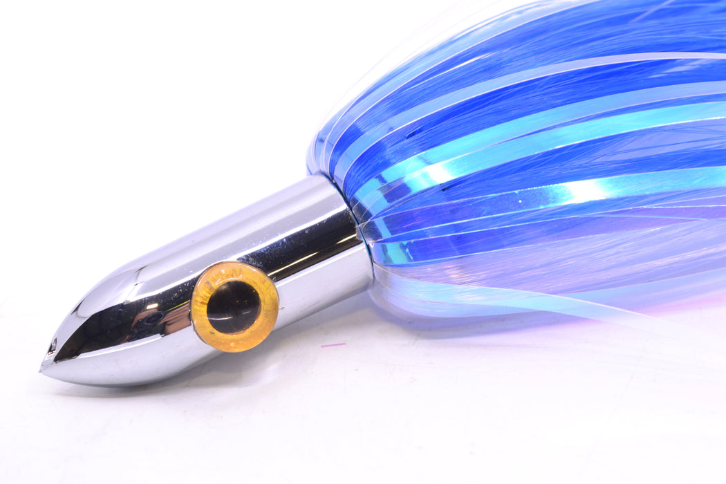 Iland Lures Blue-"Marlin" Flash Hair Chrome Head "Hawaiian Eye" Ilander 8.5" 2.5oz IL400F-BL/MAR