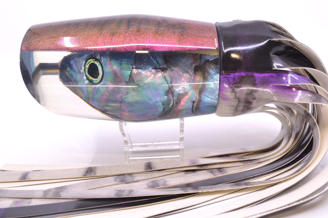 Ali'i Kai Lures Blue-Purple Abalone Shell Purple Back Fish Head Torta Teaser 34oz FT Vinyl