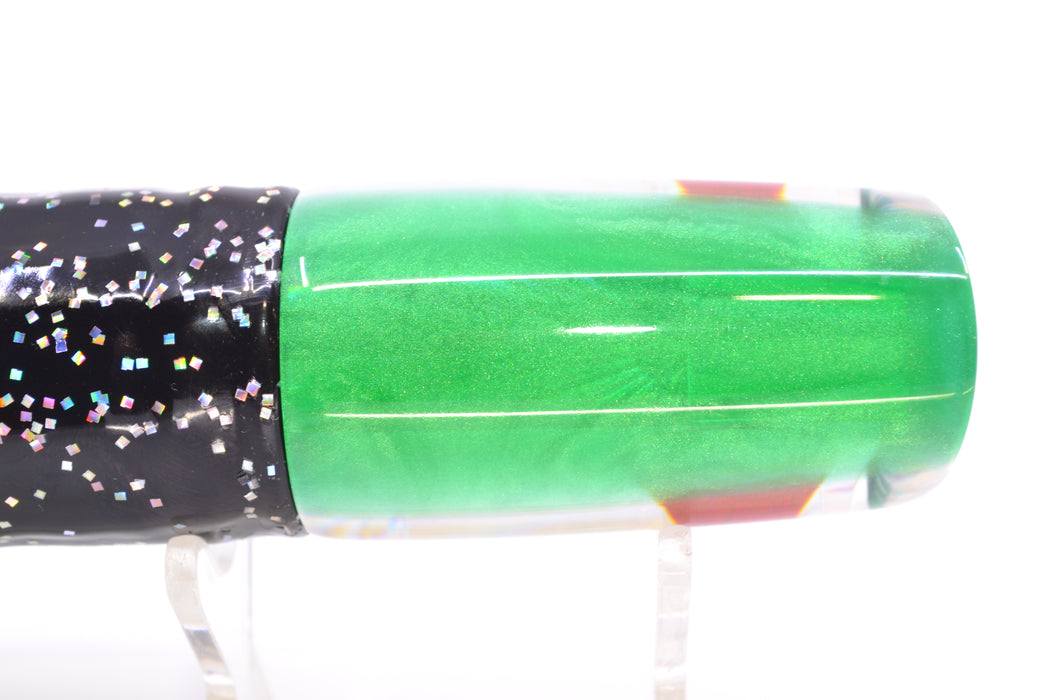 Koya Lures Silver Rainbow Starburst Green Back JP Small Lunger 10" 6oz Skirted Black