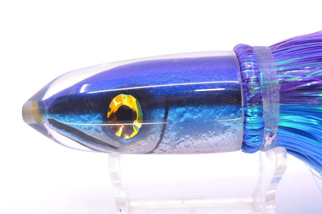 Tsutomu Lures "Hardline Aku" Fish Head Ali'i Bullet 7" 5oz Strobez Purple-Blue
