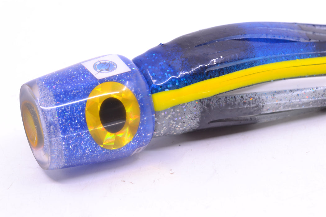 Azores Lures Blue Glittered Pearl Black-Gold Eyes Tuna Feast 9" 3oz Skirted