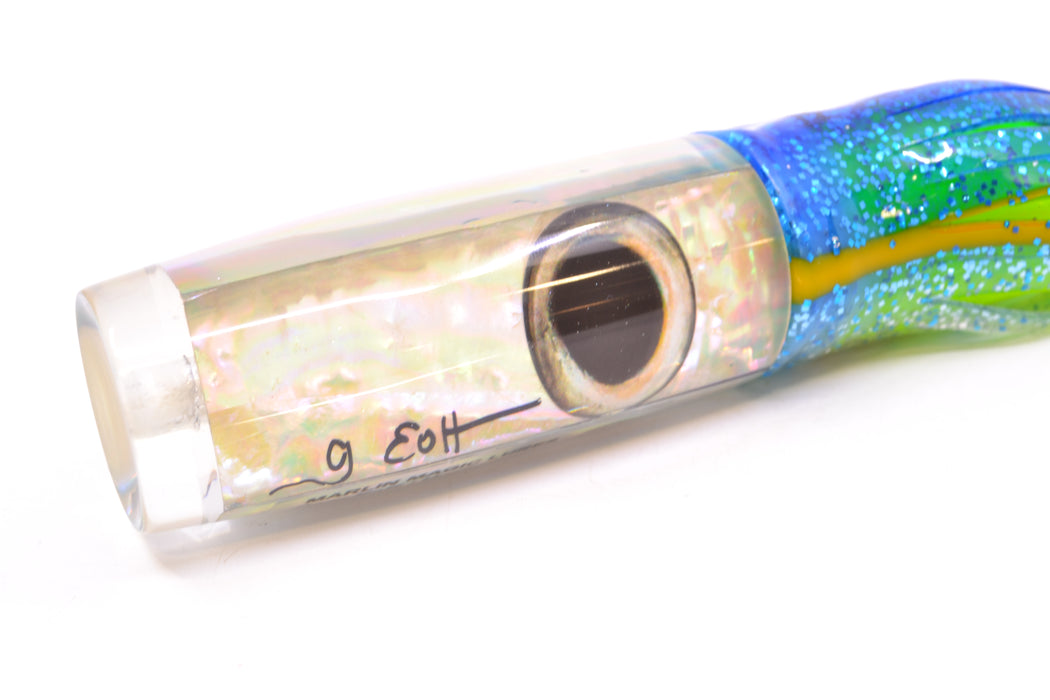 Marlin Magic White Awabi Taxi Eyes Large Hard Head 12" 7oz Skirted Blue-Silver