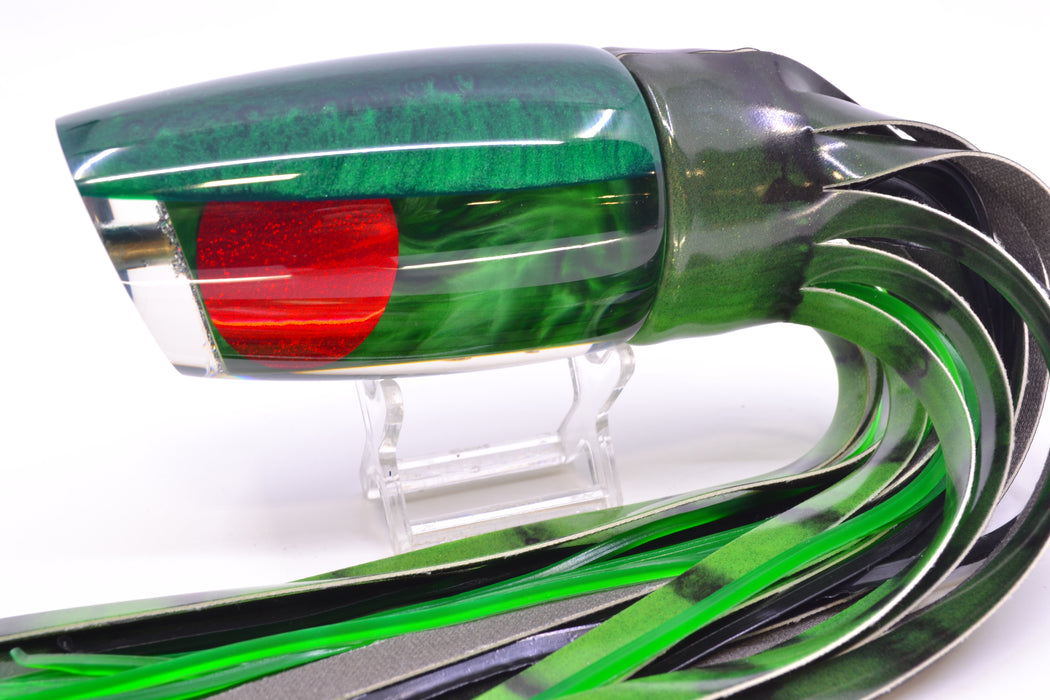 Koya Lures Green Pearl Green Back Red Eyes Large Poi Dog 16" 14.5oz FT Vinyl Green Tiger