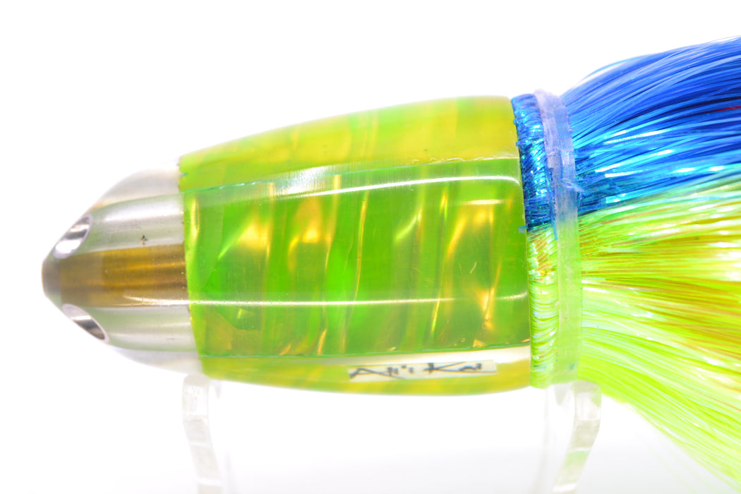 Ali'i Kai Lures Lime Green Ripple Shell UFO Jet 9"+ 6.5oz Strobez Blue-Green