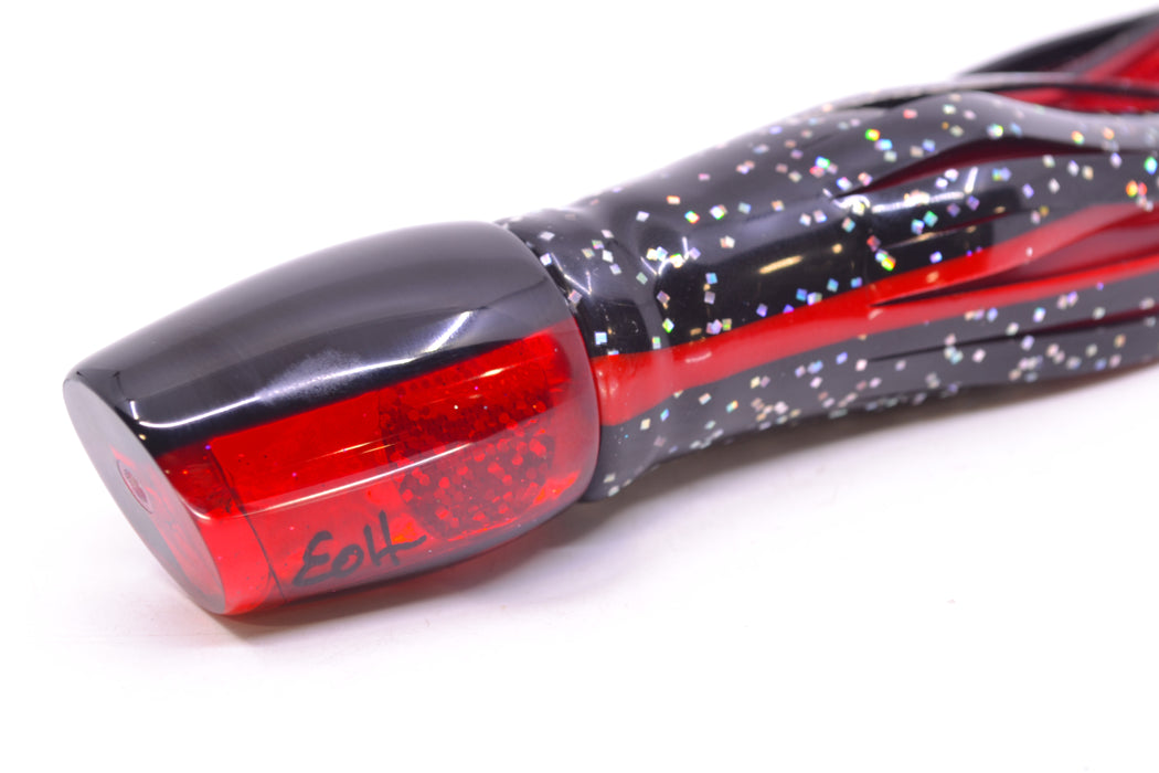 Marlin Magic Red MOP Black Back Red Eyes Small Ruckus 9" 5oz Skirted Black/Red GZE