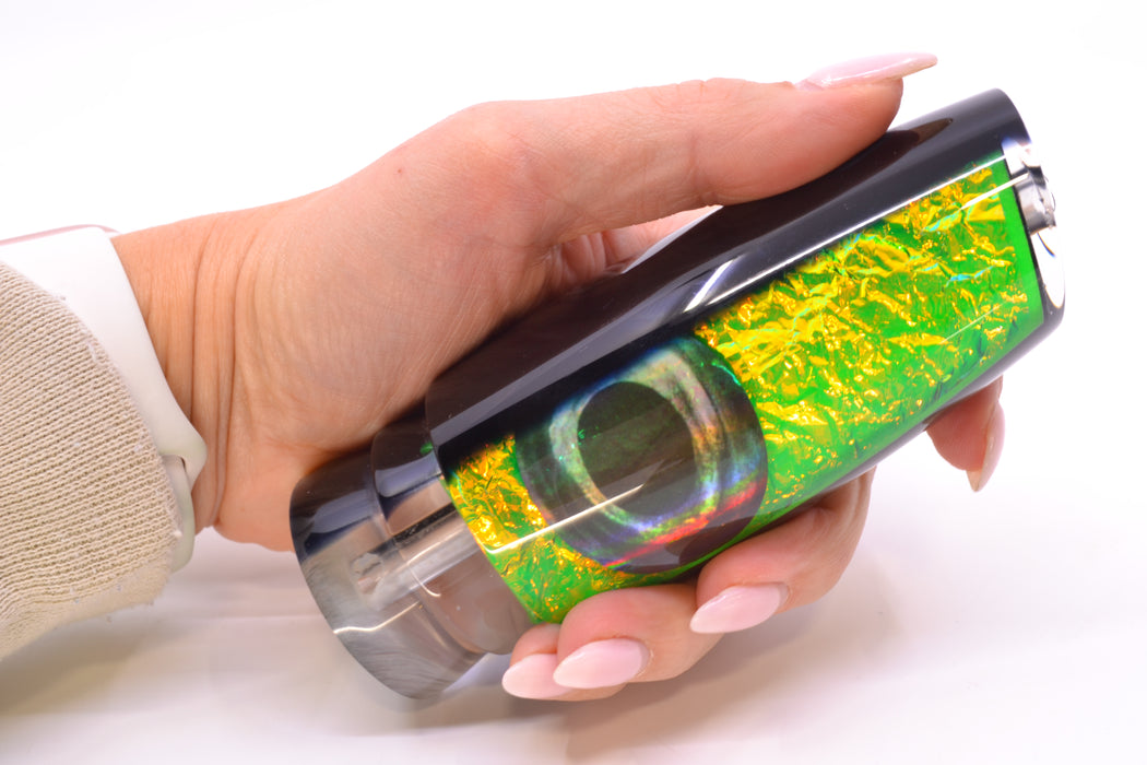 Moyes Lures Green Dichro Black Back Taxi Eyes Large Plunger 14" 8.2oz GZE