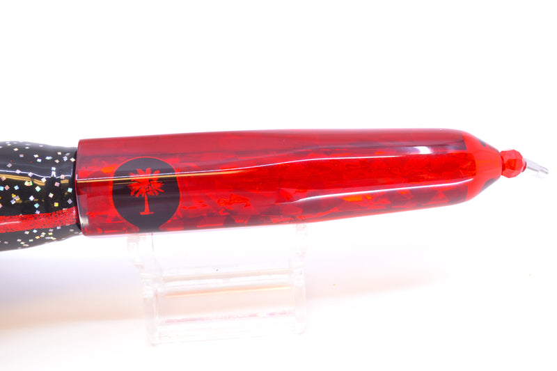 Palmetto Lures Red Rainbow Flake Hoo's Next 9" 9oz Skirted Black/Red