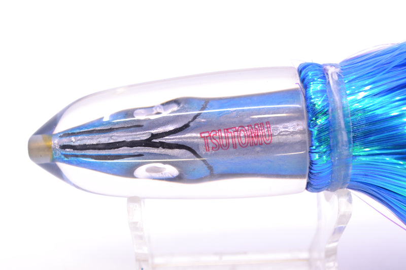 Tsutomu Lures "Hardline Aku" Fish Head Ali'i Bullet 7" 5oz Strobez Purple-Blue