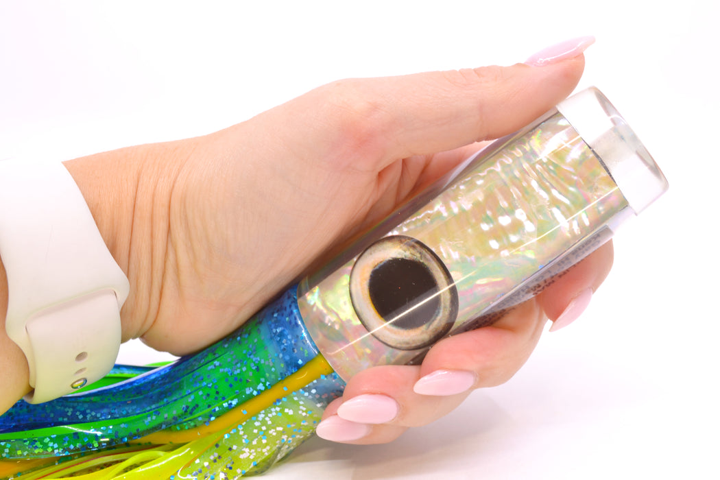 Marlin Magic White Awabi Taxi Eyes Large Hard Head 12" 7oz Skirted Blue-Silver