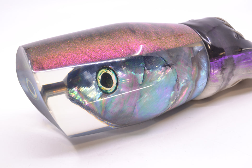 Ali'i Kai Lures Blue-Purple Abalone Shell Purple Back Fish Head Torta Teaser 34oz FT Vinyl