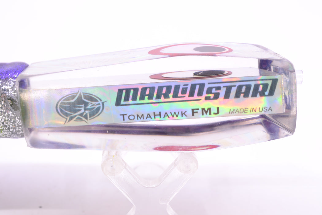 Marlinstar Silver Starburst-Purple Paua Lead Medium Tomahawk FMJ 9"+ 11.4oz Skirted GZE