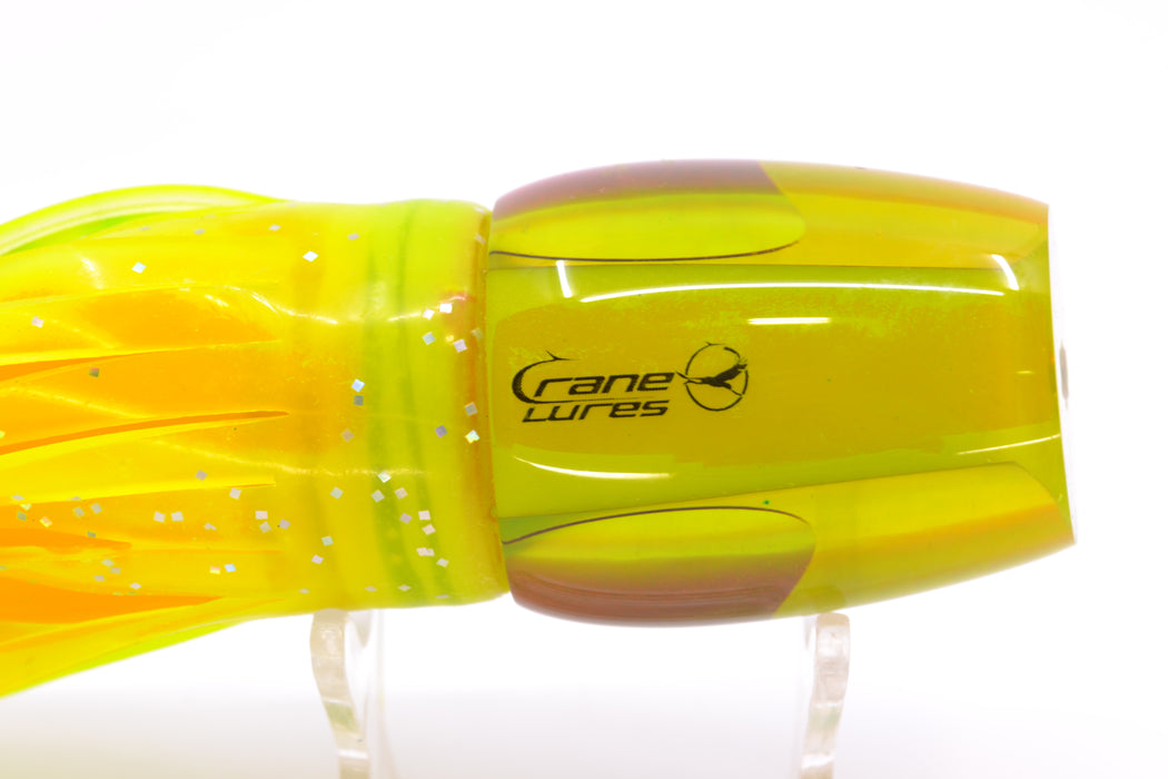 Crane Lures Yellow Rainbow Scale Green Back Short Nosed Slant 10" 7.7oz New Pre-Owned GZE