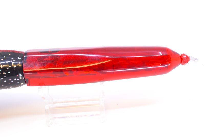 Palmetto Lures Red Rainbow Flake Hoo's Next 9" 9oz Skirted Black/Red