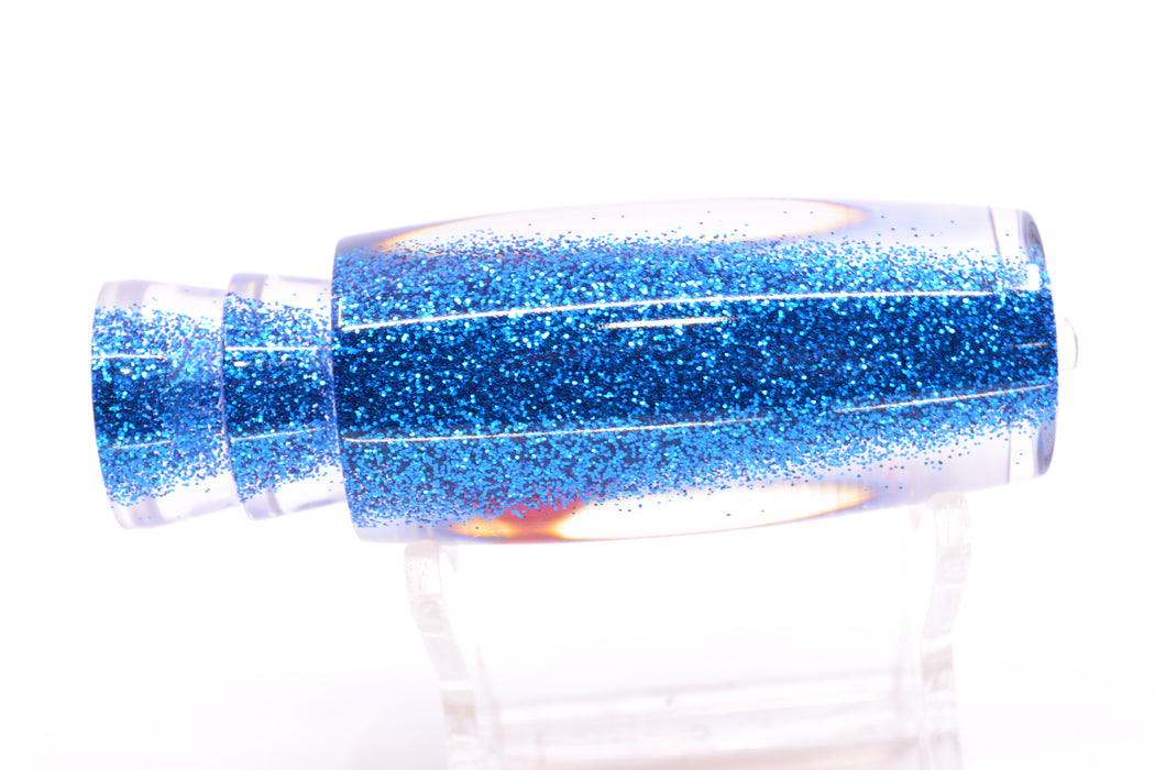 Moyes Lures White MOP Blue Glitter Back Red Eyes Small Shotgun 9" 2oz