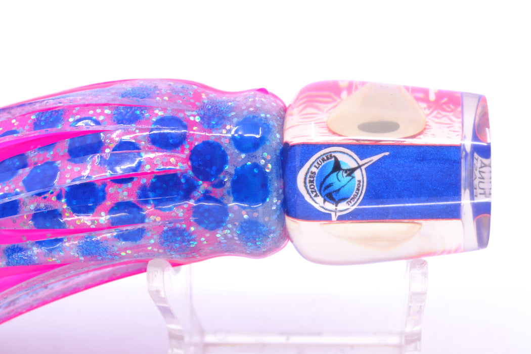 Azores Lures Pink Oil Slick Blue Back Black-Silver Eyes Tuna Feast 9" 3oz Skirted