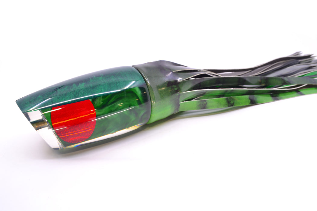 Koya Lures Green Pearl Green Back Red Eyes Large Poi Dog 16" 14.5oz FT Vinyl Green Tiger