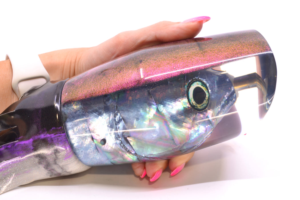 abalone shell antique fishing lures Vintage Kaita Plunger 12" Salt N Pepper Red Eye 4.7 oz Kaita Lures Saltwater Tackle Ali'i Kai Lures Blue-Purple Abalone