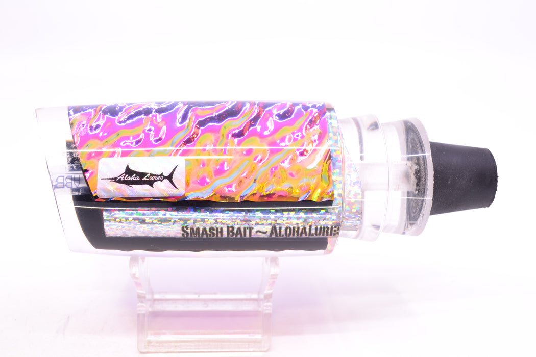 Aloha Lures Purple Rainbow Dichro Black-Pink Rainbow Back Smash Bait 14" 9.5oz