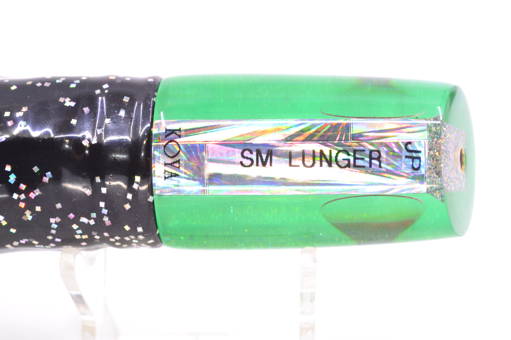 Koya Lures Silver Rainbow Starburst Green Back JP Small Lunger 10" 6oz Skirted Black